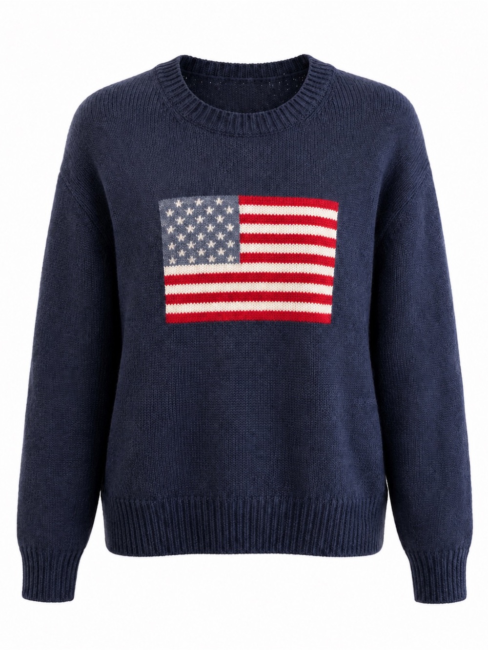 Hollister Flag Sweater Red White Navy Blue size Small Patriotic